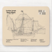 Santa Maria - Schiffsplänen SD Mousepad (Vorne)
