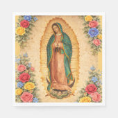 Santa Maria, Virgen de Guadalupe Mother Mary Roses Serviette (Vorderseite)