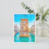 Santa Marina Italien Jahrgang Reise Wasserfarbe Postkarte (Stehend Vorderseite)