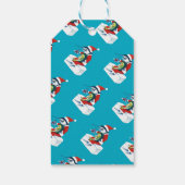 Santa Marlin auf Türkis Geschenkanhänger (Rückseite)