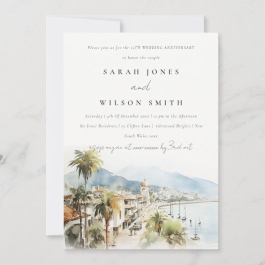 Santa Marta Colombia Landscape Wedding Anniversary Einladung (Vorderseite)