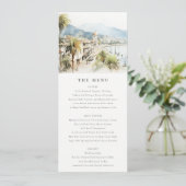 Santa Marta Colombia Landscape Wedding Menu Card Einladung (Stehend Vorderseite)