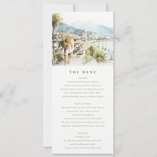 Santa Marta Colombia Landscape Wedding Menu Card Einladung (Vorderseite)