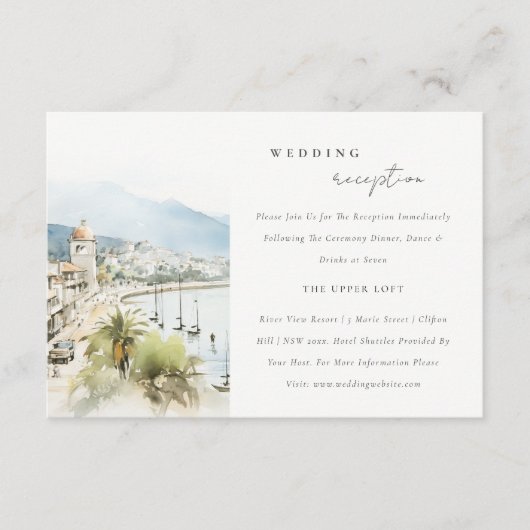 Santa Marta Colombia Landscape Wedding Reception Begleitkarte (Vorderseite)