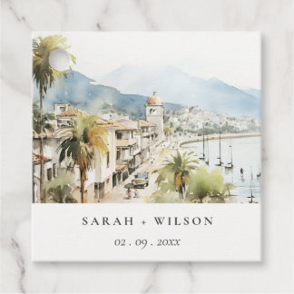 Santa Marta Colombia Watercolor Landscape Wedding Geschenkanhänger