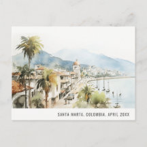 Santa Marta Kolumbien Aquarell-Landschaft Reise