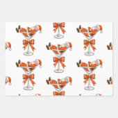 Santa Martini Coquette Girly Christmas Bow Festiva Geschenkpapier Set (Vorderseite)