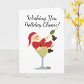 Santa Martini Holiday Cheers Christmas Card Karte (Gelbe Blume)