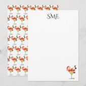 Santa Martini Monogramm Dankeskarten Einladung (Vorne/Hinten)