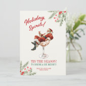 Santa Martini Weihnachtsfeier Einladung (Stehend Vorderseite)