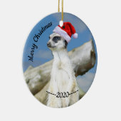 Santa Meerkat Frohe Weihnachten Keramik Ornament (Rechts)