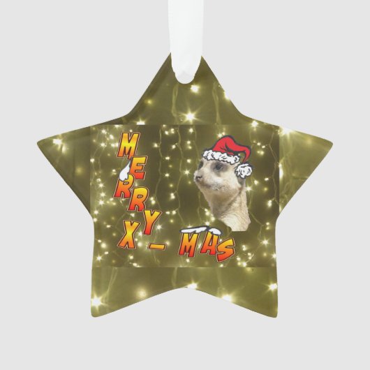 Santa Meerkat Frohe Weihnachtsfeierlichkeiten Ornament (Vorderseite)