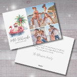 Santa Mele Kalikimaka Beach Weihnachtsfest Foto Feiertagskarte<br><div class="desc">Santa Mele Kalikimaka Beach Weihnachts-Foto-Urlaubskarte. Mit dieser verspielten Weihnachtskarte, die Platz für drei Fotos bietet, können Sie gemütliche, tropische Urlaubsstimmung genießen. Dieses Design ist perfekt für Strandliebhaber oder in sonnigen Gegenden wie Hawaii, Florida oder den Bahamas. Es besticht durch ein entspanntes Santa-Lounges in Sonnenbrillen auf einem rosa Flamingo-Float im Ozean....</div>