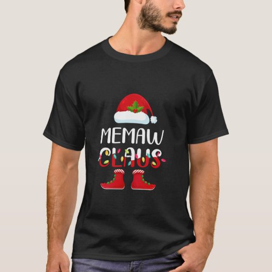 Santa Memaw Claus Elf Matching Family Group Christ T-Shirt (Vorderseite)
