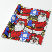 Santa Menorah Star von David Gift Wrap Geschenkpapier (Ungerollt)
