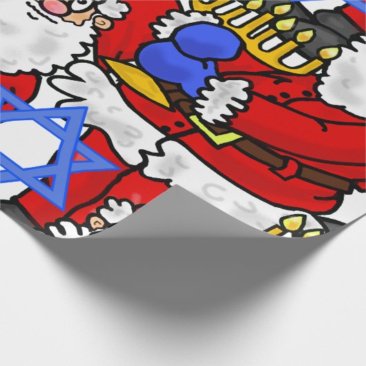 Santa Menorah Star von David Gift Wrap Geschenkpapier (Ecke)