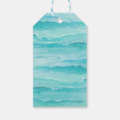 Santa Mermaid Tropical Beach Palms Weihnachten Geschenkanhänger (Rückseite)