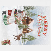 Santa Merry Christmas Blanket Fleecedecke (Vorderseite (Horizontal))
