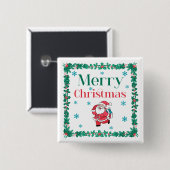 Santa Merry Christmas Button (Vorne & Hinten)