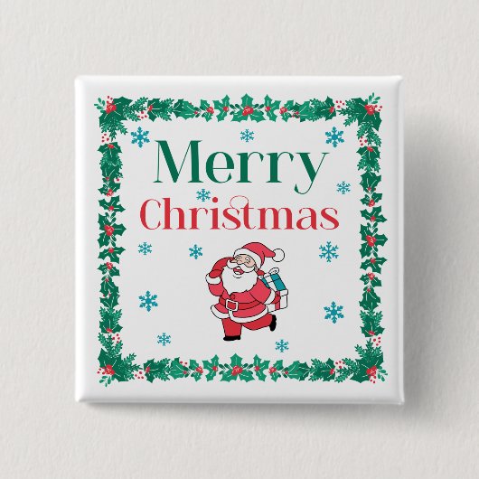 Santa Merry Christmas Button (Vorderseite)