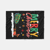 Santa Merry Christmas Dachshund Sleigh Dog Lover X Fleecedecke (Vorderseite (Horizontal))