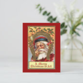 Santa Merry Christmas Feiertagspostkarte (Stehend Vorderseite)