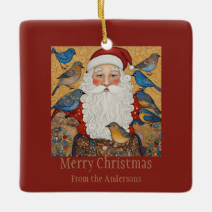 Santa Merry Christmas Gruß Keramikornament