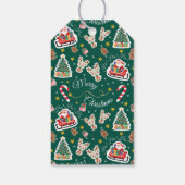 Santa Merry Christmas Personalisiert Green Geschenkanhänger (Rückseite)
