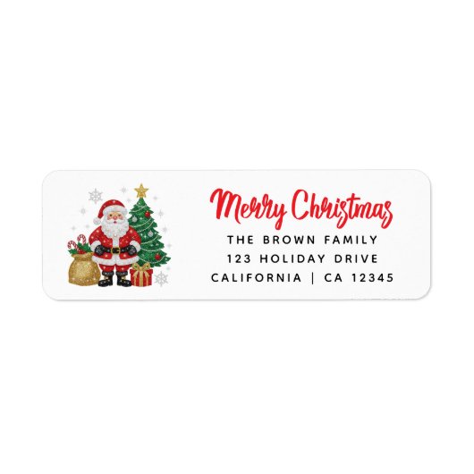 Santa Merry Christmas | Rote Typografie (Vorne)