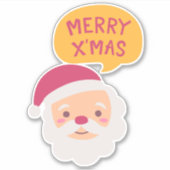 Santa Merry Christmas Sticker (Vorderseite)