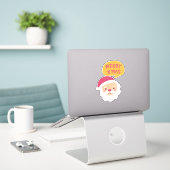 Santa Merry Christmas Sticker (Laptop auf Schreibtisch)