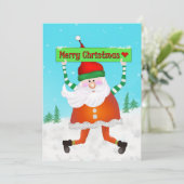 Santa merry feiertagskarte (Stehend Vorderseite)