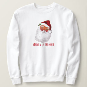 Santa Merry Weihnachten Vintag Retro Wasserfarbe Sweatshirt