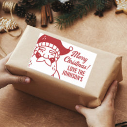 Santa Merry Weihnachtsgeschenk Rechteckiger Aufkleber