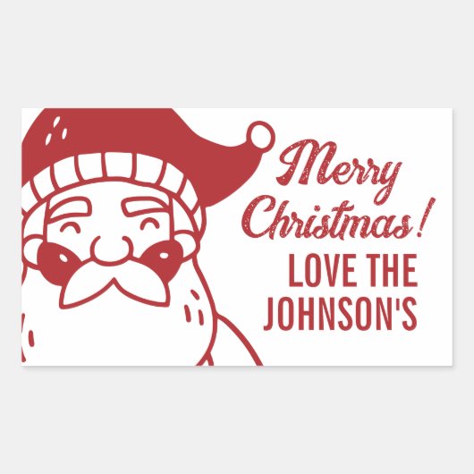 Santa Merry Weihnachtsgeschenk Rechteckiger Aufkleber (Vorderseite)