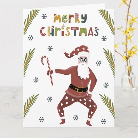 Santa Merry Weihnachtskarte Karte (Gelbe Blume)