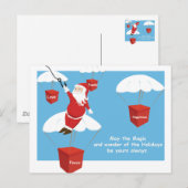 Santa Message Feiertagspostkarte (Vorne/Hinten)