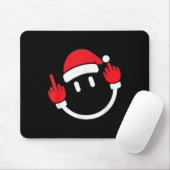 Santa Middle Finger Flip Off _ Christmas Profanity Mousepad (Mit Mouse)