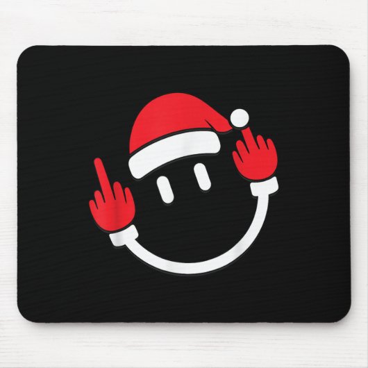 Santa Middle Finger Flip Off _ Christmas Profanity Mousepad (Vorne)