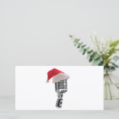 Santa-Mikrofon Feiertagskarte (Stehend Vorderseite)