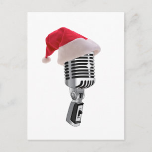 Santa-Mikrofon Feiertagspostkarte
