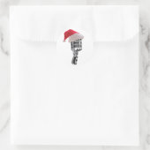 Santa-Mikrofon Runder Aufkleber (Tasche)