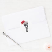 Santa-Mikrofon Runder Aufkleber (Umschlag)