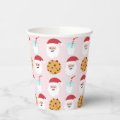 Santa Milch und Cookies mit rosa Hintergrund Pappbecher (Links)