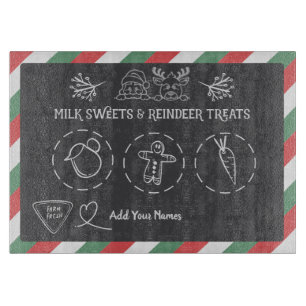 Santa-Milch-und-Kekse-Tablett Schneidebrett