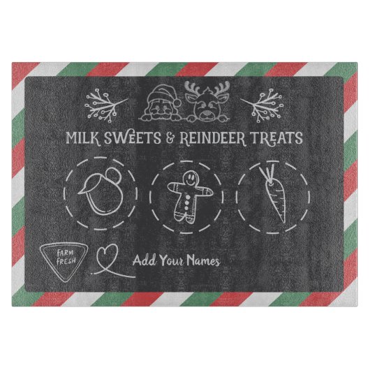 Santa-Milch-und-Kekse-Tablett Schneidebrett (Vorderseite)