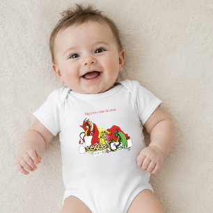Santa Milk Cookies Dragons Baby Strampler
