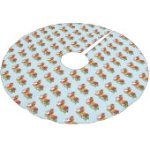Santa Milk Cookies Dragons Polyester Weihnachtsbaumdecke (Schrägansicht)