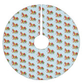 Santa Milk Cookies Dragons Polyester Weihnachtsbaumdecke (Vorderseite)