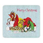 Santa Milk Cookies Dragons Schneidebrett (Vorderseite)